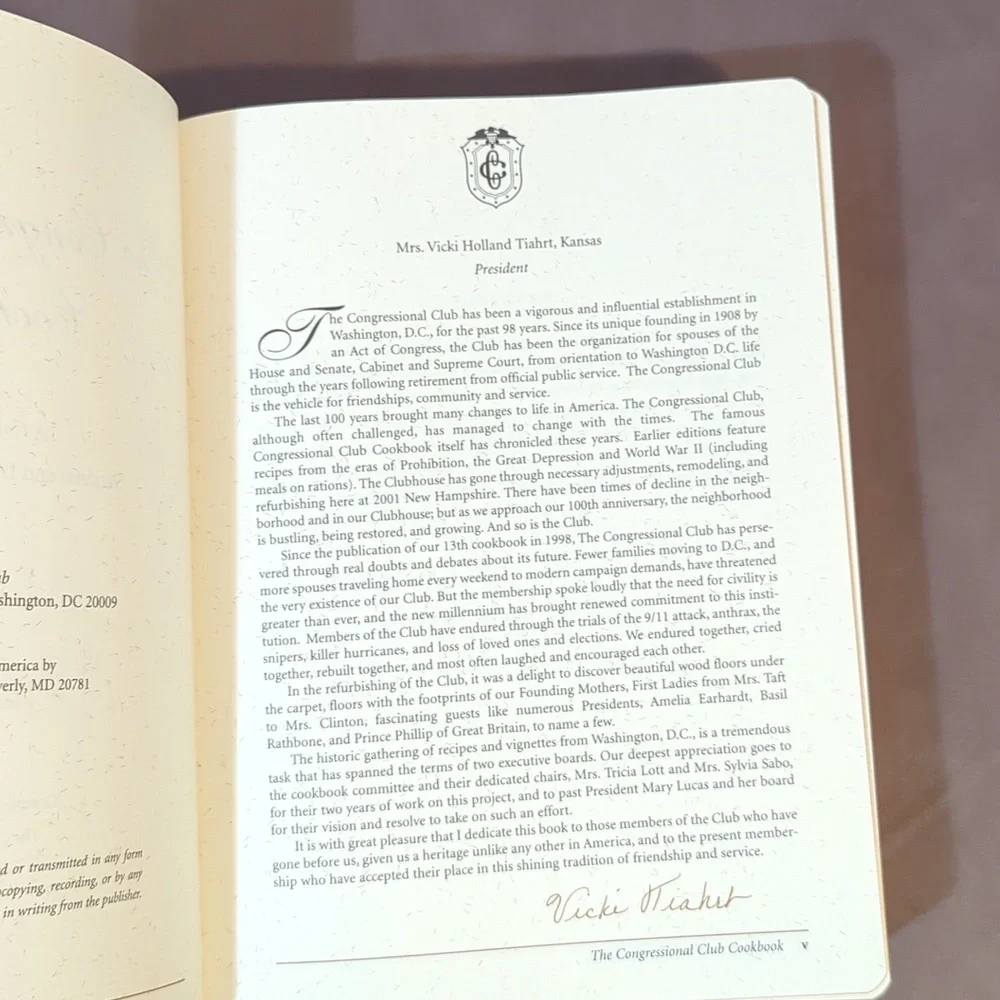 The Congressional Club Cookbook 14th Edition 2005